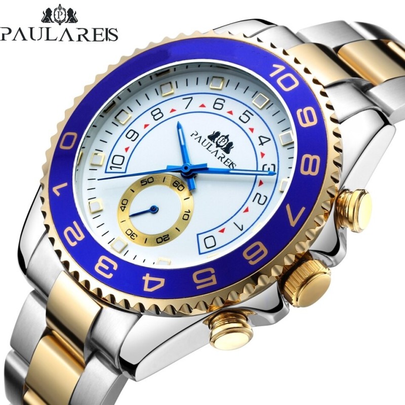 PAULARES - luxuoso relógio mecânico - aço inoxidável