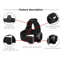 Alça de cabeça ajustável - montagem para câmeras GoPro