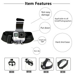 Alça de cabeça ajustável - montagem para câmeras GoPro