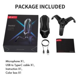 YANMAI T1 Mecha - microfone condensador para jogos - cardióide - RGB - USB