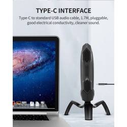 YANMAI T1 Mecha - microfone condensador para jogos - cardióide - RGB - USB