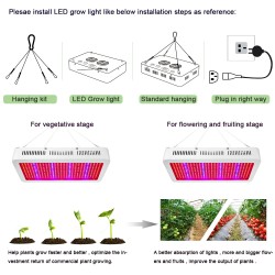 Luz LED para cultivo de plantas - espectro completo - 300W - 1600W