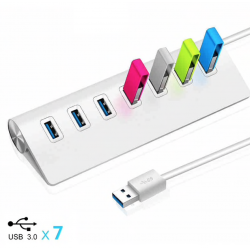 Divisor de alumínio - USB 3.0 - 7 portas USB - HUB
