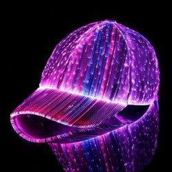 Baseball cap - fiber optic - LED - USB - whiteHats & Caps