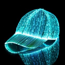 Baseball cap - fiber optic - LED - USB - whiteHats & Caps