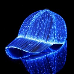 Baseball cap - fiber optic - LED - USB - whiteHats & Caps