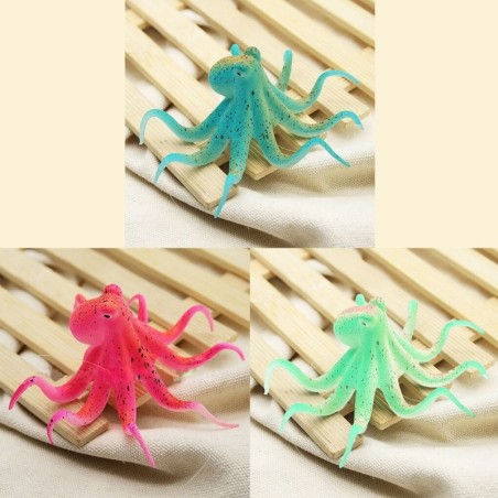 Polvo artificial fluorescente - com ventosa - decoração de aquário