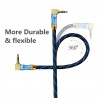 35mm jack AUX audio cable - male to male - 90 degree - right angleCables