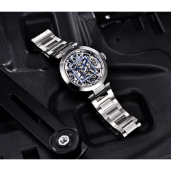 BENYAR - automatic mechanical watch - hollow-out design - stainless steel - blueWatches