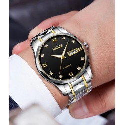 HAIQIN - mechanical automatic watch - stainless steel - gold / blackWatches
