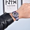 PAGANI DESIGN - relógio esportivo mecânico - cronógrafo - bisel arco-íris - pulseira de couro - roxo