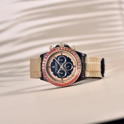 PAGANI DESIGN - mechanical sports watch - chronograph - rainbow bezel - leather strap - goldWatches