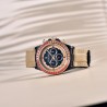 PAGANI DESIGN - mechanical sports watch - chronograph - rainbow bezel - leather strap - goldWatches