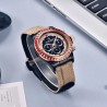 PAGANI DESIGN - mechanical sports watch - chronograph - rainbow bezel - leather strap - goldWatches
