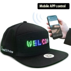 Boné de beisebol com LED luminoso - controle Bluetooth