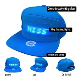Boné de beisebol com LED luminoso - controle Bluetooth