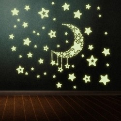 Luminous stars / moon - decorative wall / ceiling stickersWall stickers