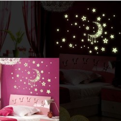 Luminous stars / moon - decorative wall / ceiling stickersWall stickers