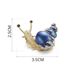 Caracol de esmalte / cristal - broche