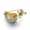 Caracol de esmalte / cristal - broche