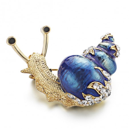 Caracol de esmalte / cristal - broche