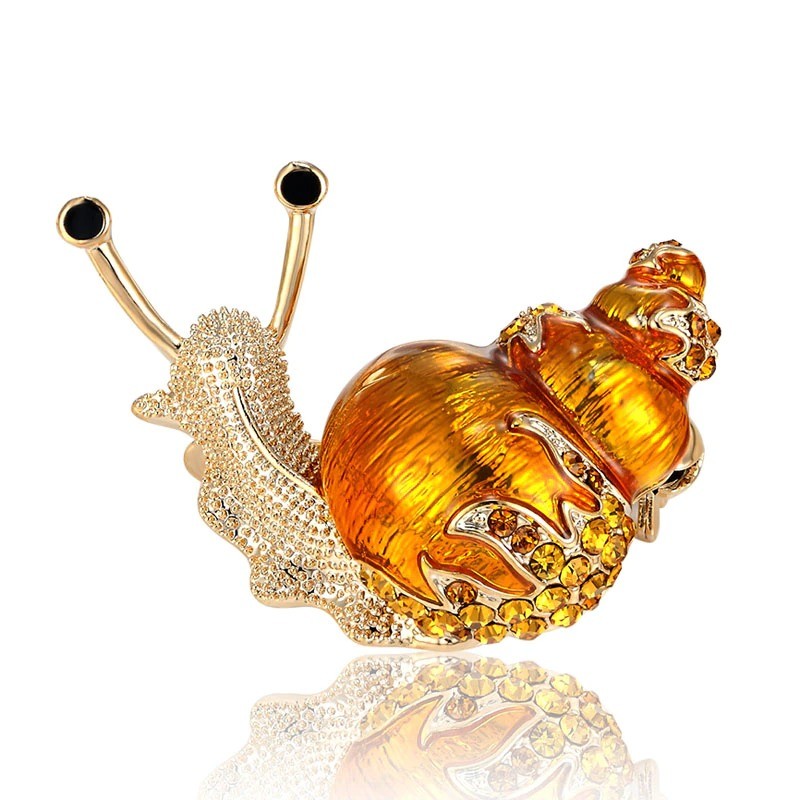Enamel / crystal snail - broochBrooches