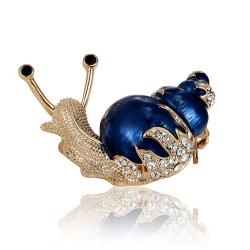 Caracol de esmalte / cristal - broche