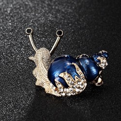 Caracol de esmalte / cristal - broche
