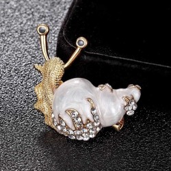Enamel / crystal snail - broochBrooches