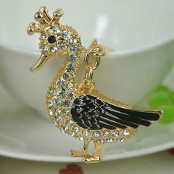 Pato preto cristal - chaveiro