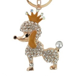 Cachorro de cristal com coroa - chaveiro
