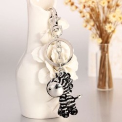 Black crystal zebra - keychainKeyrings