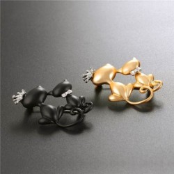 Gato duplo com coroa - broche