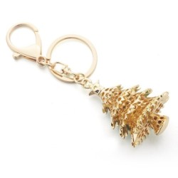 Enamel Christmas tree - crystals - red star - keychainKeyrings