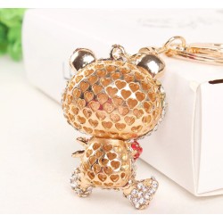 Panda de cristal vermelho - chaveiro