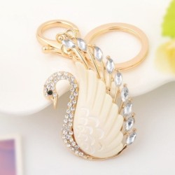 Cisne cristal bege - chaveiro