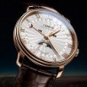 LOBINNI - relógio de quartzo de luxo - fases da lua - à prova d'água - pulseira de couro - branco / marrom