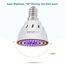 Lâmpada LED - luz de cultivo de plantas - espectro completo - hidropônico - E27 - E14 - GU10 - MR16 - B22 - 220V