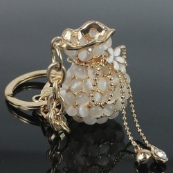 Bolsa de dinheiro opala transparente - chaveiro de metal