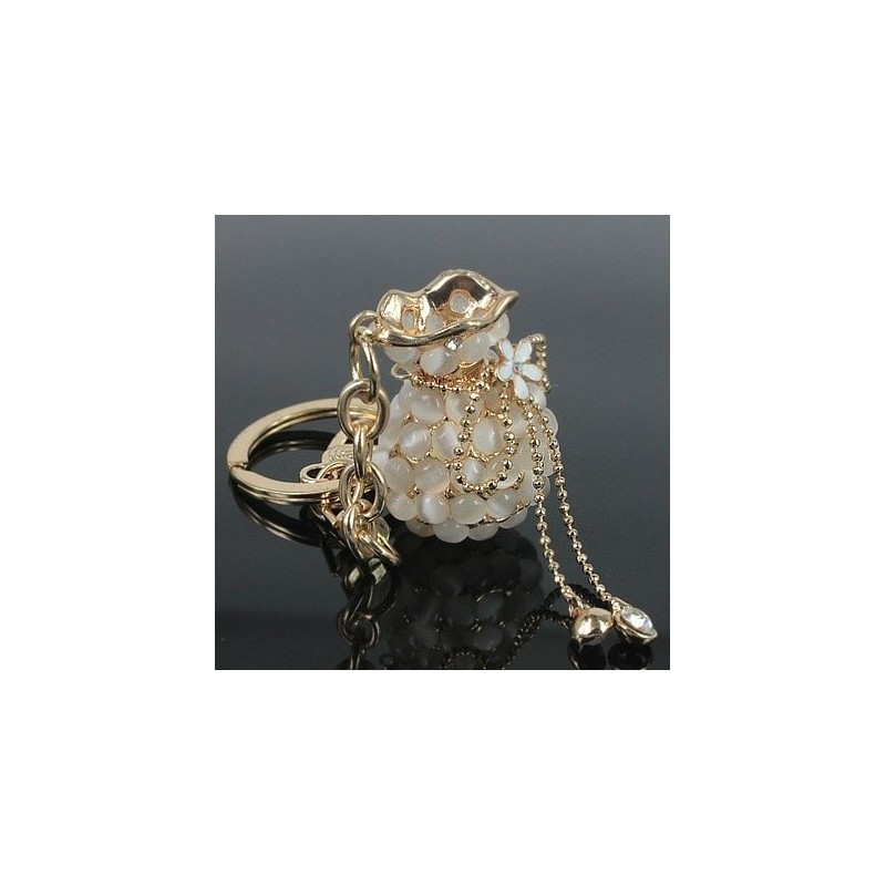 Bolsa de dinheiro opala transparente - chaveiro de metal