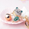 Crystal Japanese lucky cat - keychainKeyrings