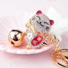 Gato da sorte japonês de cristal - chaveiro