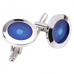 Olhos azuis redondos - abotoaduras