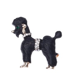 Cachorro cacheado - com cristais - broche