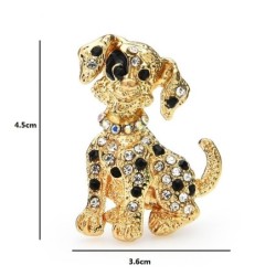 Crystal sitting dog - broochBrooches