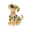 Crystal sitting dog - broochBrooches