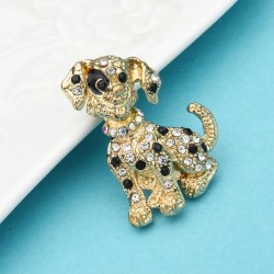 Crystal sitting dog - broochBrooches