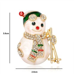 boneco de neve de cristal - broche