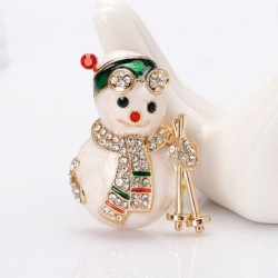 boneco de neve de cristal - broche