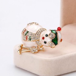 boneco de neve de cristal - broche